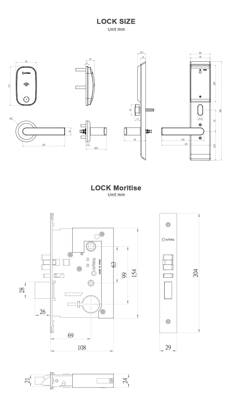 Khóa khách sạn S3078 ORBITA