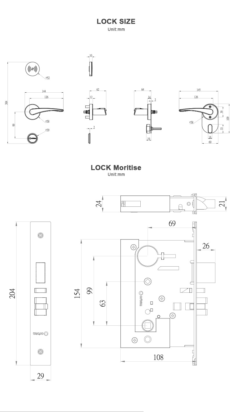 Khóa RFID khách sạn S3474 ORBITA