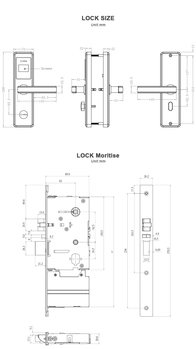Khóa khách sạn LCD ORBITA E4131